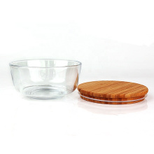 1240ml Large Eco-Friendly heat resistant airtight microwave glass salad bowl with bamboo lid